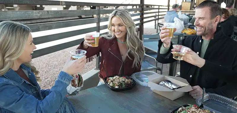 Outdoor Pavilion Dining Verde Canyon Railroad Depot Toasting Outdoor Pavilion Dining Verde Canyon Railroad Depot Toasting
