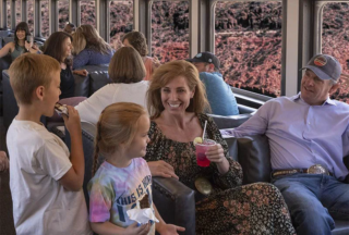Passenger Cars Couple with Children Verde Canyon Railroad Train Rides Passenger Cars Couple with Children Verde Canyon Railroad Train Rides