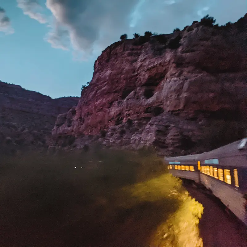 Saturday Starlight Tours Verde Canyon Railroad Train Rides photo credit Kristen Schoch