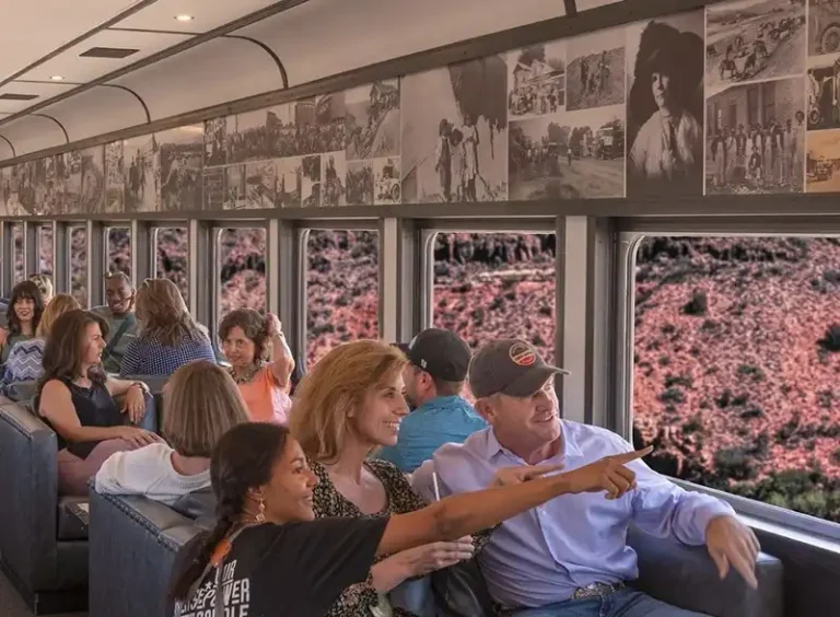 Train Rides Near Sedona Attendant Pointing Verde Canyon Railroad