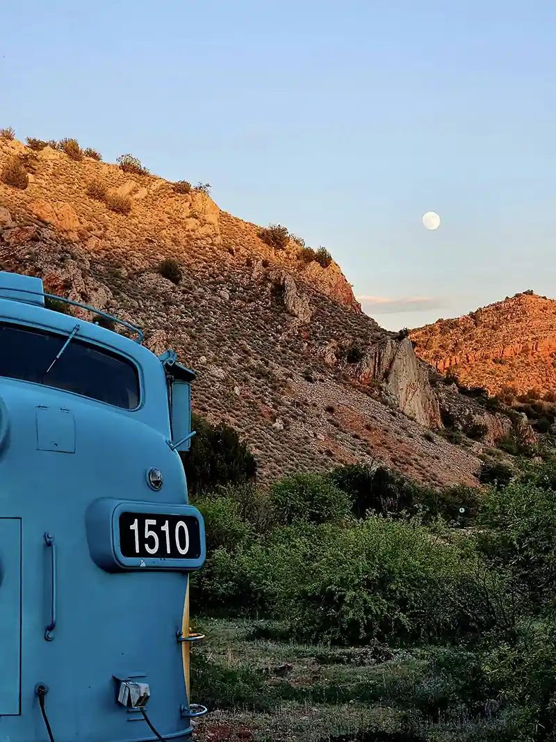 Verde Canyon Evening Train Rides Locomotive Moon