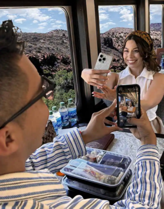 Verde Canyon Railroad Passengers Taking Selfies