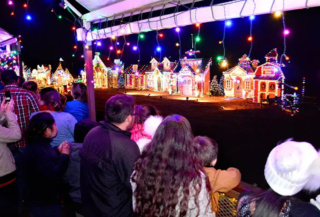 Magical Christmas Journey North Pole View Open-Air-Car Lights