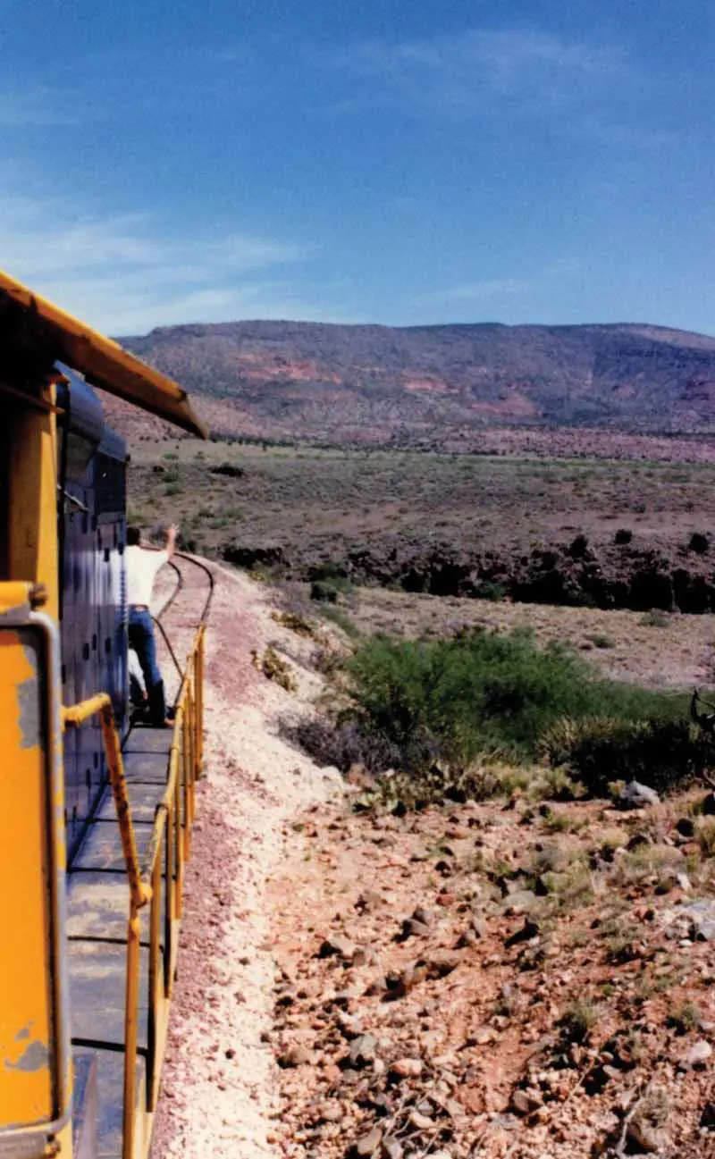 Birth of Verde Canyon Railroad Dave on Front of Locomotive