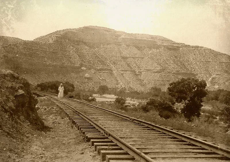 Building Through the Verde Canyon Mysterious Woman on Tracks 1912 Building Through the Verde Canyon Mysterious Woman on Tracks 1912