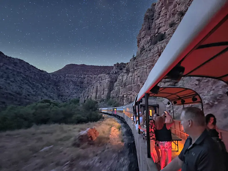 Verde Canyon Railroad Saturday Starlight Tours Open Air Viewing Car