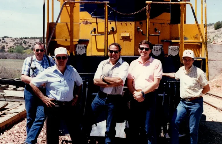 Verde Canyon Railroad - 1989 First trip to AZ (l to r) unknown, Ernie Durbano, Dave Durbano, banker, GM Phil Scott